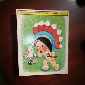 Vintage 1967 Native American Frame Tray Puzzle Whitman